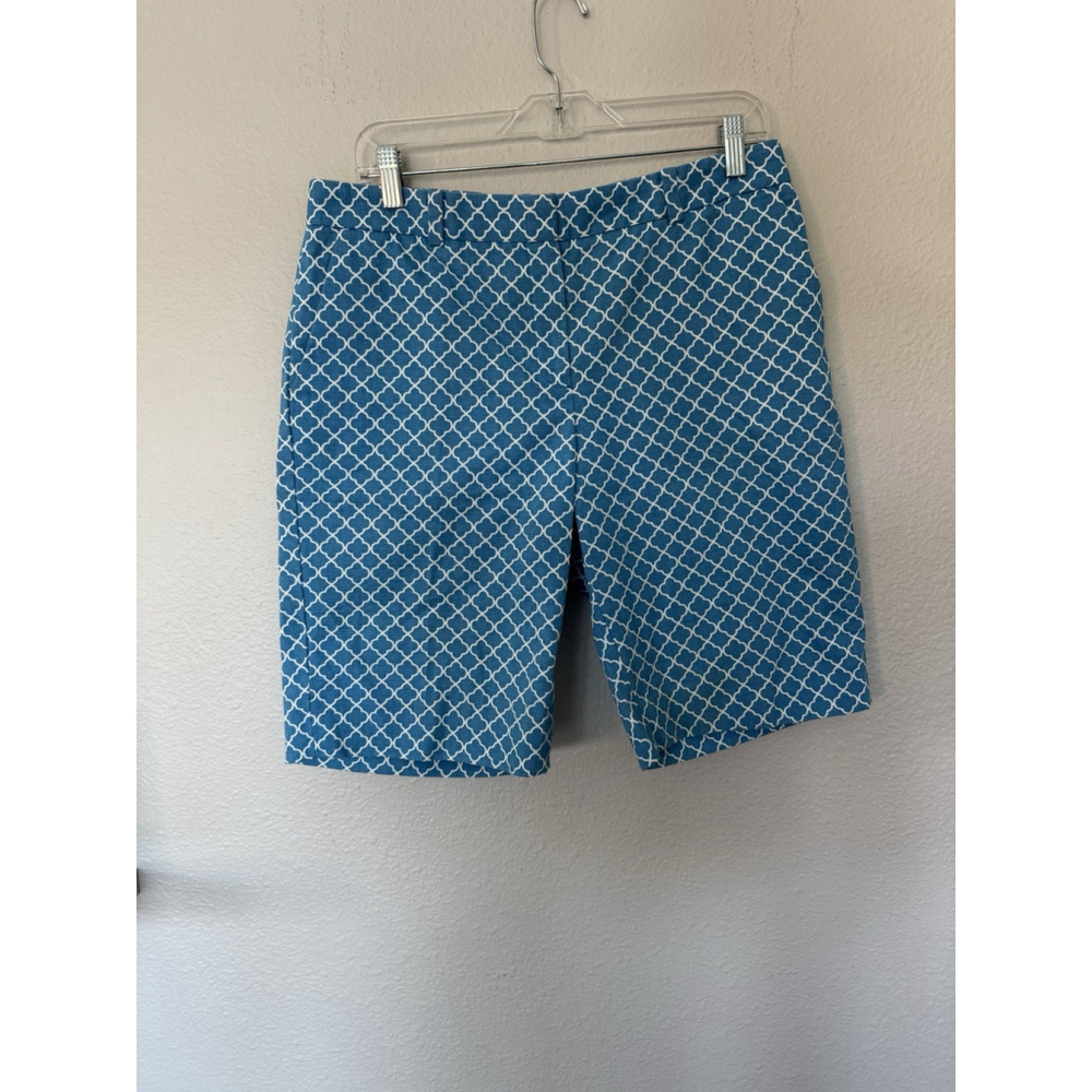 Brooks Brothers Turquoise Blue Geometric Print Bermuda Shorts Size 8